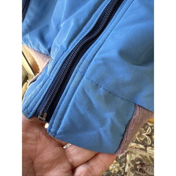 LL Bean Men L Freeport Maine Warm-Up Jacket Fleece Lined Full Zip VTG 90’s Blue - Picture 5 of 10